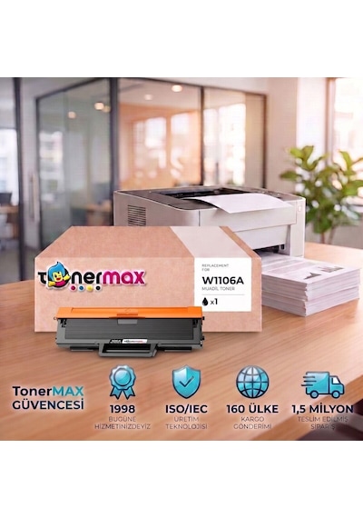 Hp Laser 107a Uyumlu  Toner Çipli W1106a 1.000 Sayfa
