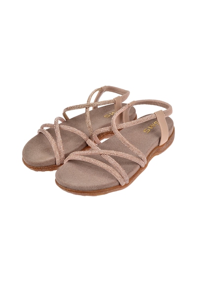 Sms Taşlı Comfort Kadın Sandalet Sms-2546 Nut Taşlı Ten
