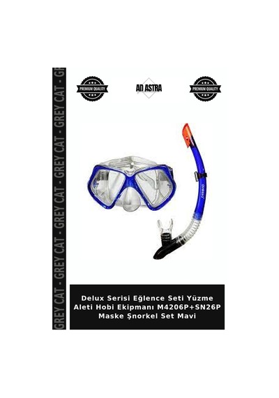 Delux Serisi Eğlence Seti Yüzme Aleti Hobi Ekipmanı M4206p+sn26p Maske Şnorkel Set Mavi