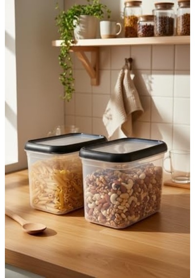 Hide Plus 2&apos Lı Saklama Kabı Siyah 2x 1,9lt