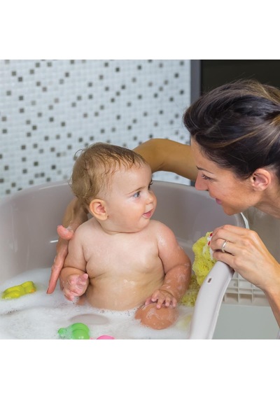 Okbaby Bebek Banyo Seti Onda Evolution Dijital Termometreli Çift Yönlü Bebek Küveti K. Beyaz & Bebek Küvet Taşıyıcı