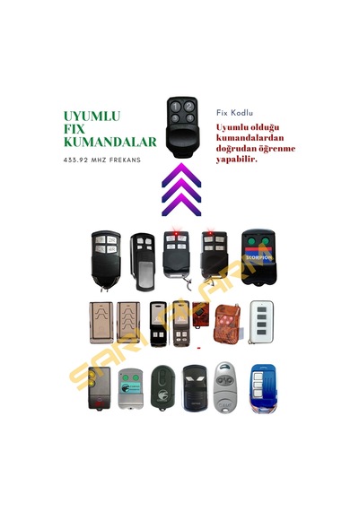 Sarı Alarm Rolling (Nice, Bft, Hiland, Faac Vb) Olabilen Fıx Akıllı Kumanda Garaj Kepenk Bariyer Ku
