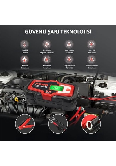 Ayrex Kobb Kbs4a 6/12v 120a Dijital Akü Şarj/akü Bakım/desülfatör Ve Power Supply