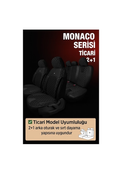 Mini Cooper 2014 Ve Sonrası Uyumlu Monaco Serisi Siyah Oto Koltuk Kılıfı