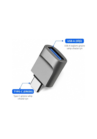 Type-c To Usb-a 3.0 Otg Dönüştürücü Adaptör Usb Dişi Type-c Erkek Çevirici Telefon, Tablet Ve Bilgisayar Uyumlu Veri Aktarım Adaptörü