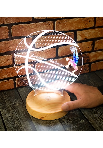 Basketbol Severlere Basketbolcu Hediyesi Basketbol Topu Led Lamba