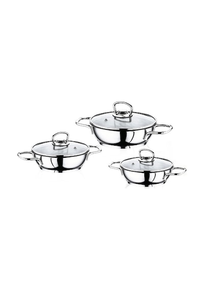 Safinox Eco 6 Parça Tel Kulplu Çelik Omlet Sahan Seti 14-16-18 Cm