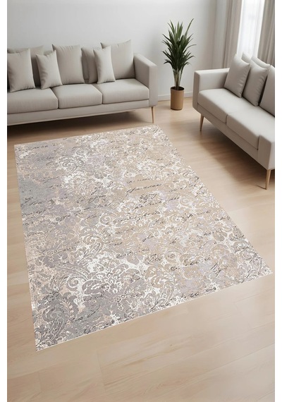 Eliana Home Dijital Baskı Yıkanabilir Kaymaz Taban Salon Halısı Ve Yolluk Rvg0997-fnl248 Bej