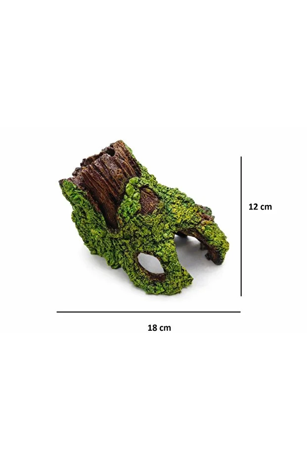 Dekoratif Agaç Kökü 1 Adet Delikli Ağaç Kökü 18 Cm Akvaryum Süsü