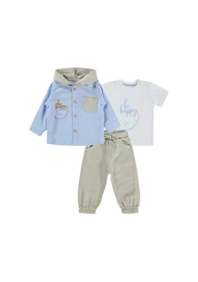 Concept Kids Concept Gömlekli 3 Lü 6-18 Ay Takım - Mavi