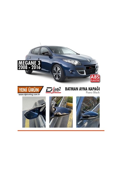 Otoçizgi Renault Megane 3 Yarasa Ayna Kapağı Parlak Siyah (2008 - 2016) Otoçizgi