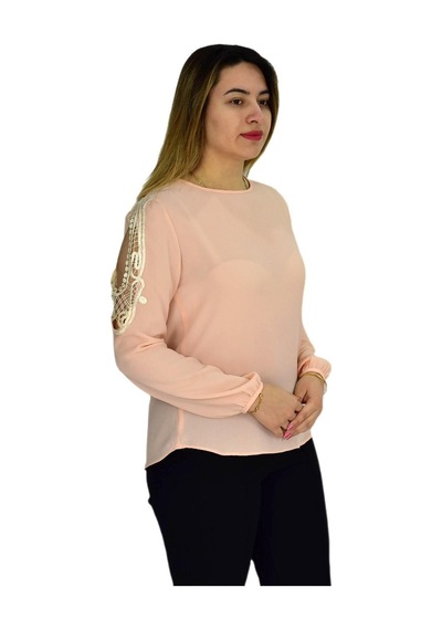 Kadın Kol Güpürlü Bluz Ry-17570 001
