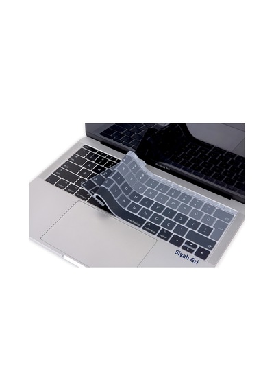 Laptop Apple Uyumlu MacBook Pro Klavye Koruyucu Ombre Türkçe Q A1534 A1708 İle Siyah Gri
