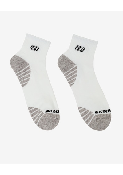 Skechers 3'lü Unisex Yarım Taban Destekli Quarter Crew Çorap Unisex Beyaz Çorap S119436-107 Beyaz