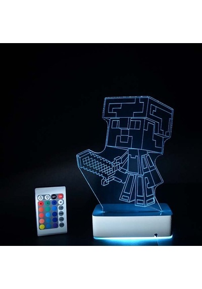 Özel Tasarım Minecraft 3D Led Lamba
