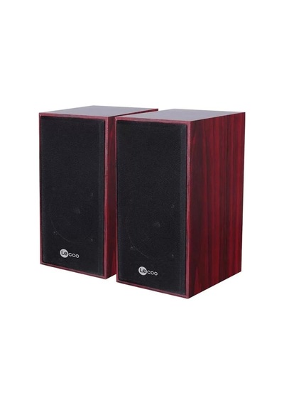 Hubrendy Sh Lenovo Lecoo Ds105 6w Ahşap Gövdeli Masaüstü Stereo Hoparlör - Usb + 3.5mm Jack Girişli