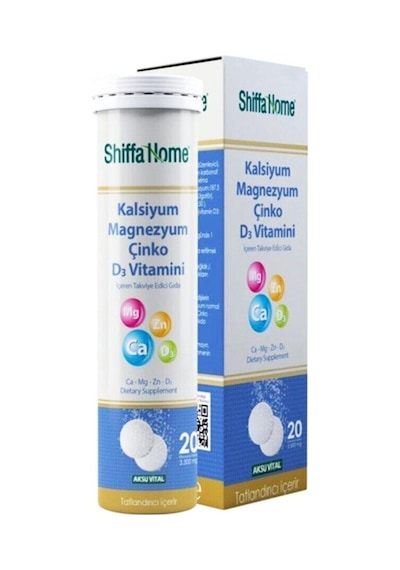 Shiffa Home Kalsiyum Magnezyum Çinko D3 Vitamini 20 Tablet