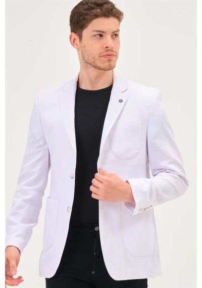 C9059 Dewberry Erkek Ceket-kar Beyaz