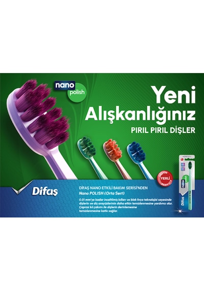 Difaş Nano Polish Diş Fırçası Orta Sert