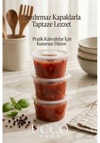 50 Adet 120 Ml Sızdırmaz Kapaklı Sosluk Buzluk Saklama Kabı, Et Suyu, Kemik Suyu Mutfak Organizeri Şeffaf