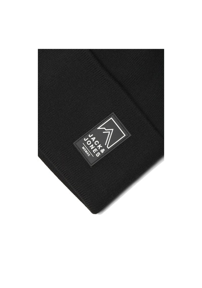 Jack & Jones Erkek Jacalpes Logo Detaylı Örme Bere 12286472 Siyah Siyah