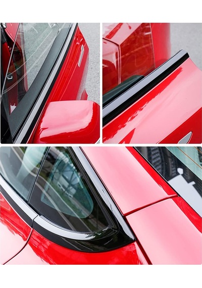 Autogp Tesla Model Y Cam Çerçevesi Kenar Çıtası Pianoblack Tamtur 10 Parça 2020 / 2024