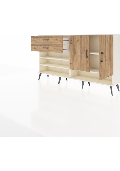 Arges Konsol 4 Raflı 2 Çekmeceli 2 Kapaklı 176x30x99 Aytaşı-çam Aytaşı-çam