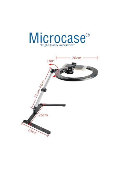 Microcase Işıklı Ürün Çekim Standı Tripod + Bluetooth Kumanda + Telefon Tutucu + Ring Halka Led Lamba- Al3056 Standart