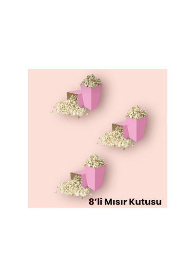 Mısır Kutusu Pembe Mısır Cips 8 Adet Adet Parti Malzemeleri Pembe Tüm Yaşlar