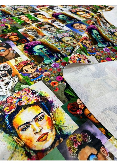 Kahlo Etnik Desenli Kumaş Dijital Baskı Döşemelik Kumaş