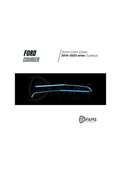 Ford Tourneo Courier Krom Cam Çıtası 2 Prç. 2014 ve Üzeri P.Çelik