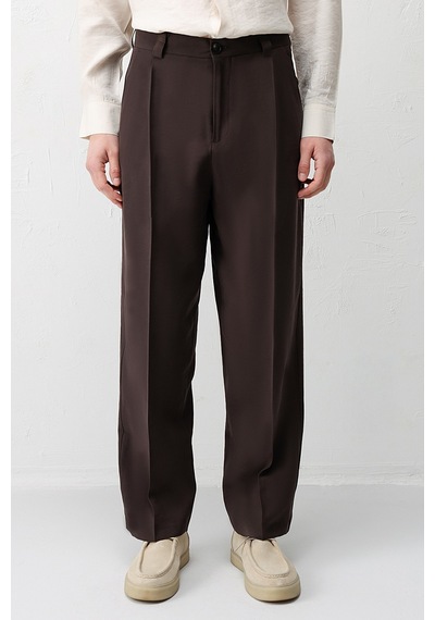 Antioch Pileli Relaxed Fit Erkek Pantolon A26y2842 Kahve