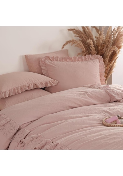 İyi Geceler İstanbul Romantica Brodeli Çift Kişilik Rose Renkli Nevresim Takımı Çok Renkli