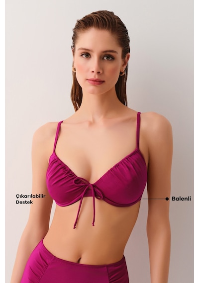 Suwen Önden Bağcıklı Destekli Bikini Üst Sbn26655c1283 Bordo