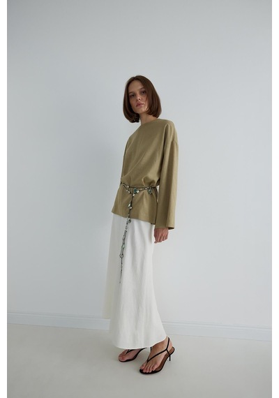 Suud Collection Beyaz Serena Kloş Etek