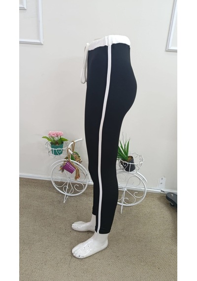 Bhrwear Kadın Yüksek Bel Bağcıklı Şerıt Detaylı Dalgıç Tayt Renkli