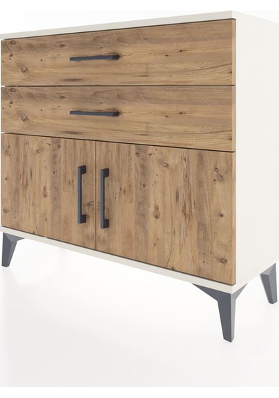 Arges Şifonyer Tek Raflı 2 Çekmeceli 2 Kapaklı 88x30x80 Aytaş... Aytaşı