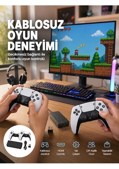 20600 Oyunlu Retro Oyun Konsolu Kablosuz Joystick Yeni Nesil 28533255