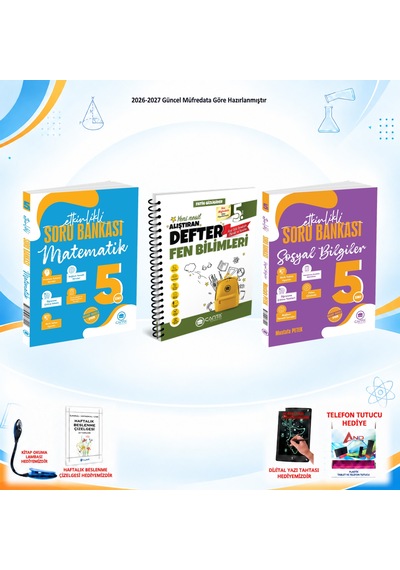 Çanta Yayınları 2026-2027 5. Sınıf Tüm Dersler 3 Kitap Mat-sos Soru/fen Defter Set