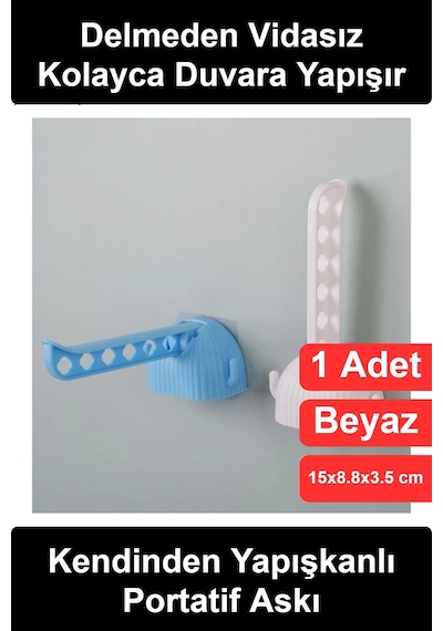 Askılık Kendinden Yapışkanlı Katlanır Duvar Askısı Portatif Kıyafet Elbise Havlu Bornoz Asma Aparat Çok Renkli