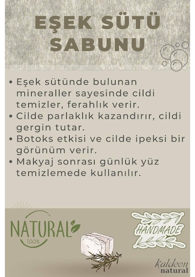 Eşek Sütü Sabunu El Yapımı Doğal 120 G x 3 Adet