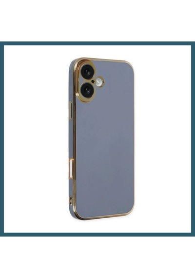 Bezos İphone 16 Uyumlu Kılıf Volet Silikon - Mavi Ob