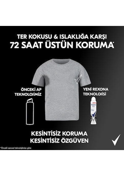 Rexona Invisible Black & White 72 Saat Kadın Sprey Dodrant 3 x 200 ML