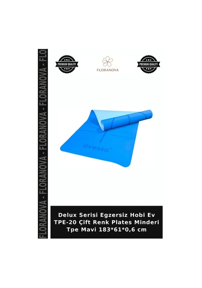 Delux Serisi Egzersiz Hobi Ev Tpe-20 Çift Renk Plates Minderi Tpe Mavi 183 61 0,6 Cm