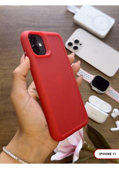 Apple iPhone 11 Uyumlu Kamera Korumalı Darbeye Dayanıklı Renk Atmayan Keep Silikon Kılıf Kırmızı