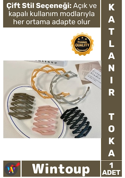 Toka Pratik Konforlu Esnek Şık Taşınabilir Cep Çanta Tipi Modern Tasarım Katlanabilir Taç Toka