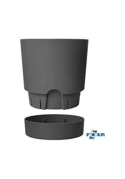 Tr Begonya Saksı Tabaklı Drenajlı Mat Plastik Çiçek Saksısı 1 Adet, 3,3 Litre, 18cm, Gri Diğer