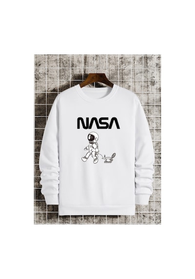 Magors Stıl-x Pamuklu Siyah, Kırmızı, Mavi, Beyaz Renklerde, Nasa Baskılı Oversıze Sweatshırt Beyaz Magors Stıl-x Pamuklu Siyah, Kırmızı, Mavi, Beyaz Renklerde, Nasa Baskılı Oversıze Sweatshırt Beyaz