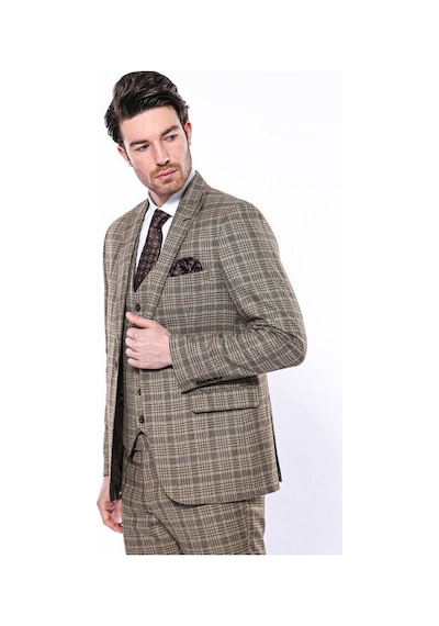 Wessi Ekose Slim Fit Kahverengi Erkek Ceket - Wessi Kahverengi Wessi Ekose Slim Fit Kahverengi Erkek Ceket - Wessi Kahverengi