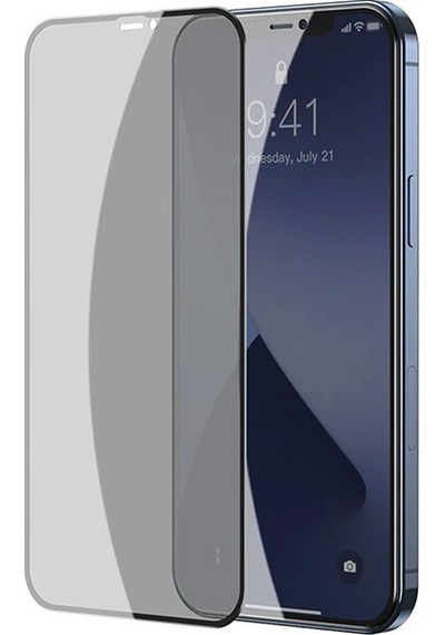 Baseus İphone 12/12 Pro 6.1 023mm Anti Spy Çerçeveli Tempered Cam Ekran Koruyucu 2 Adet Set- 5775